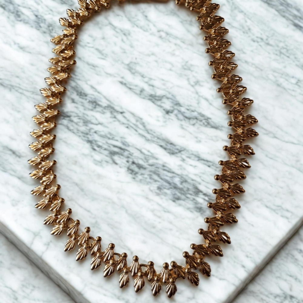 Napier Gold Feathered Necklace Elegant Jewelry